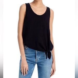 NWT Anthropologie WILT Black Sleeveless Tie-Front Tank Top